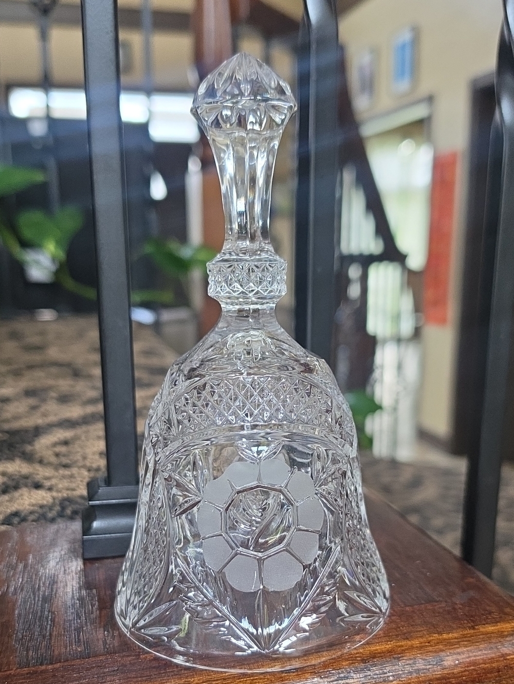 Clear Cut-Glass Decorative Bell - Classic Crystal Finish